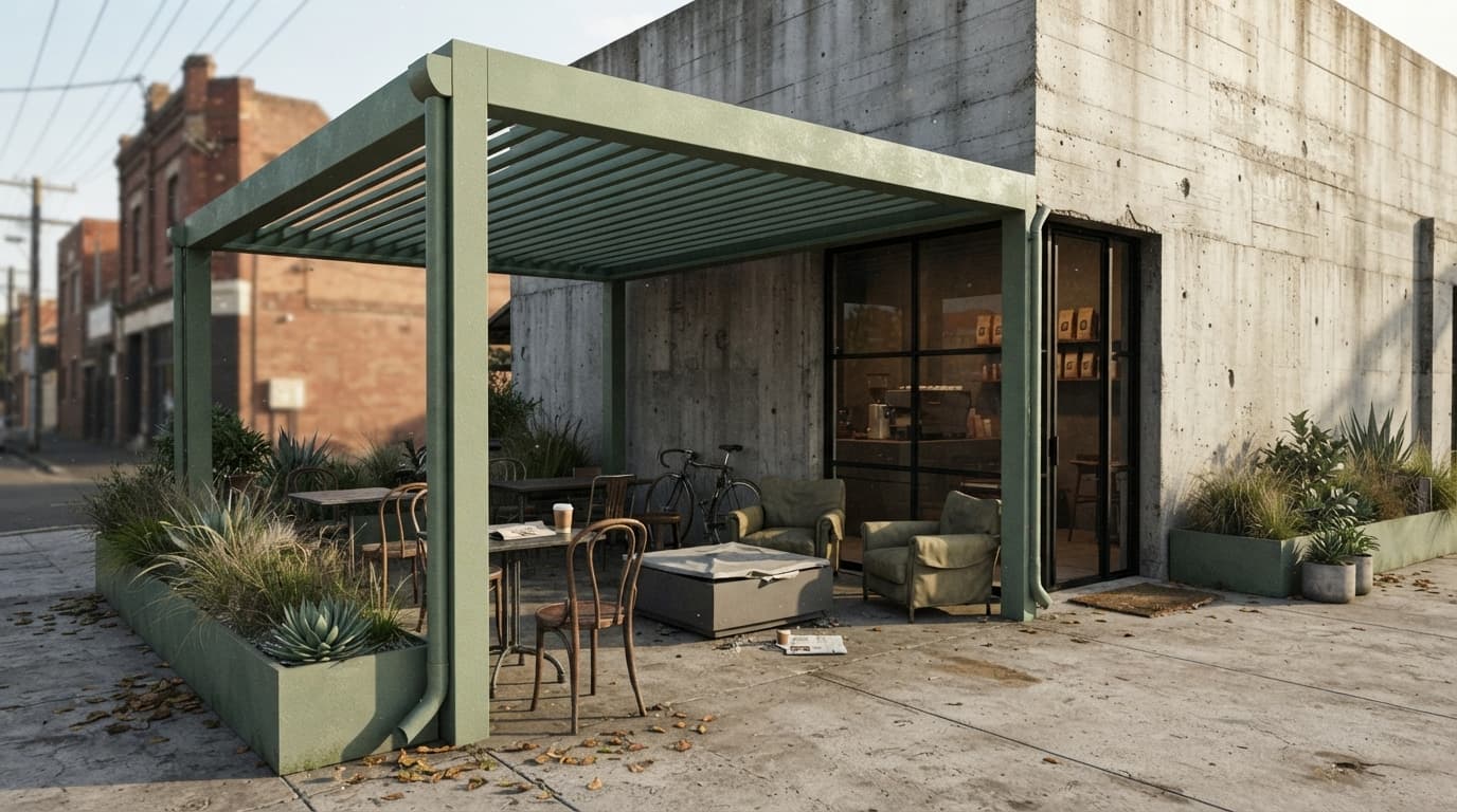 Sürgülü panel tavanlı rolligroof pergola