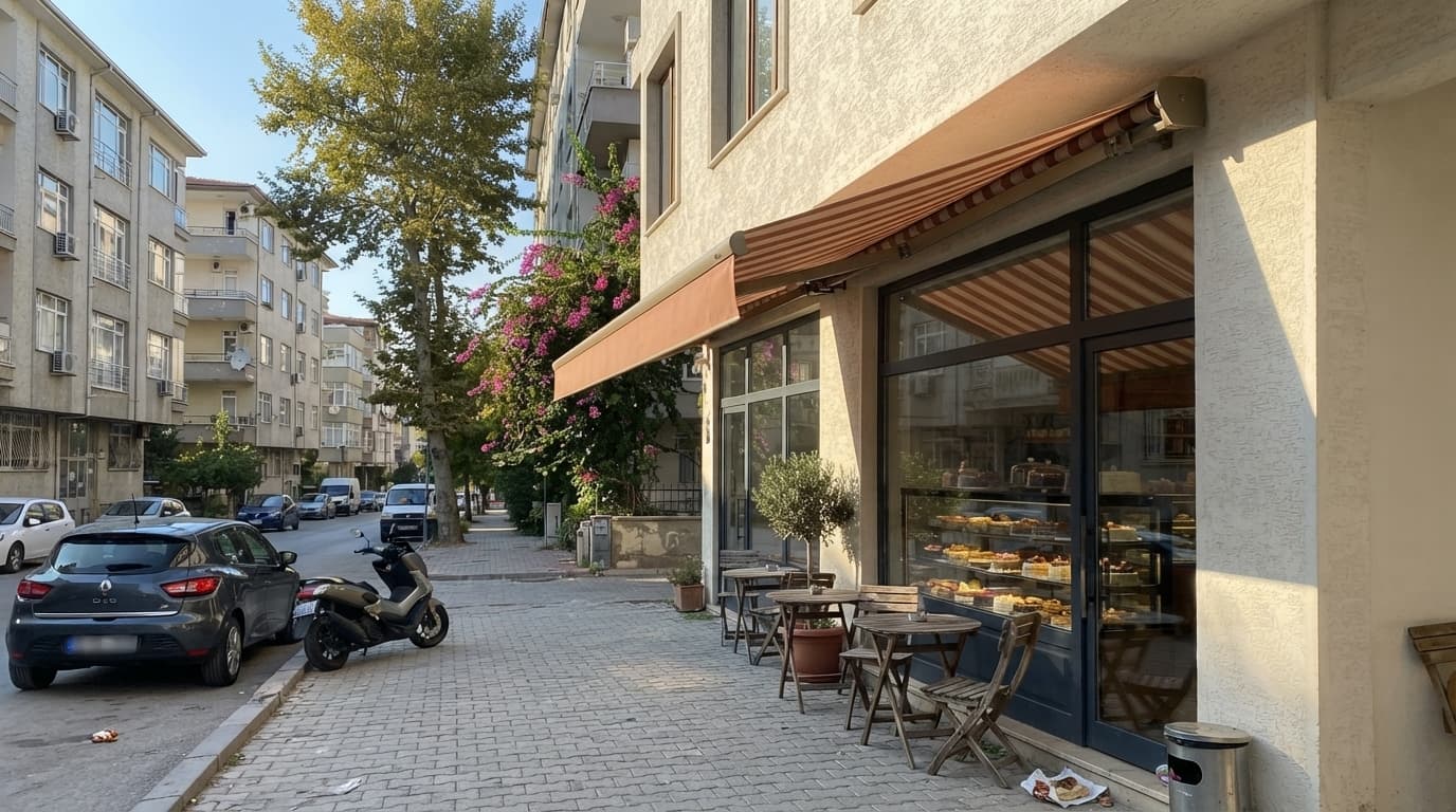 Teras üzerinde mafsallı tente