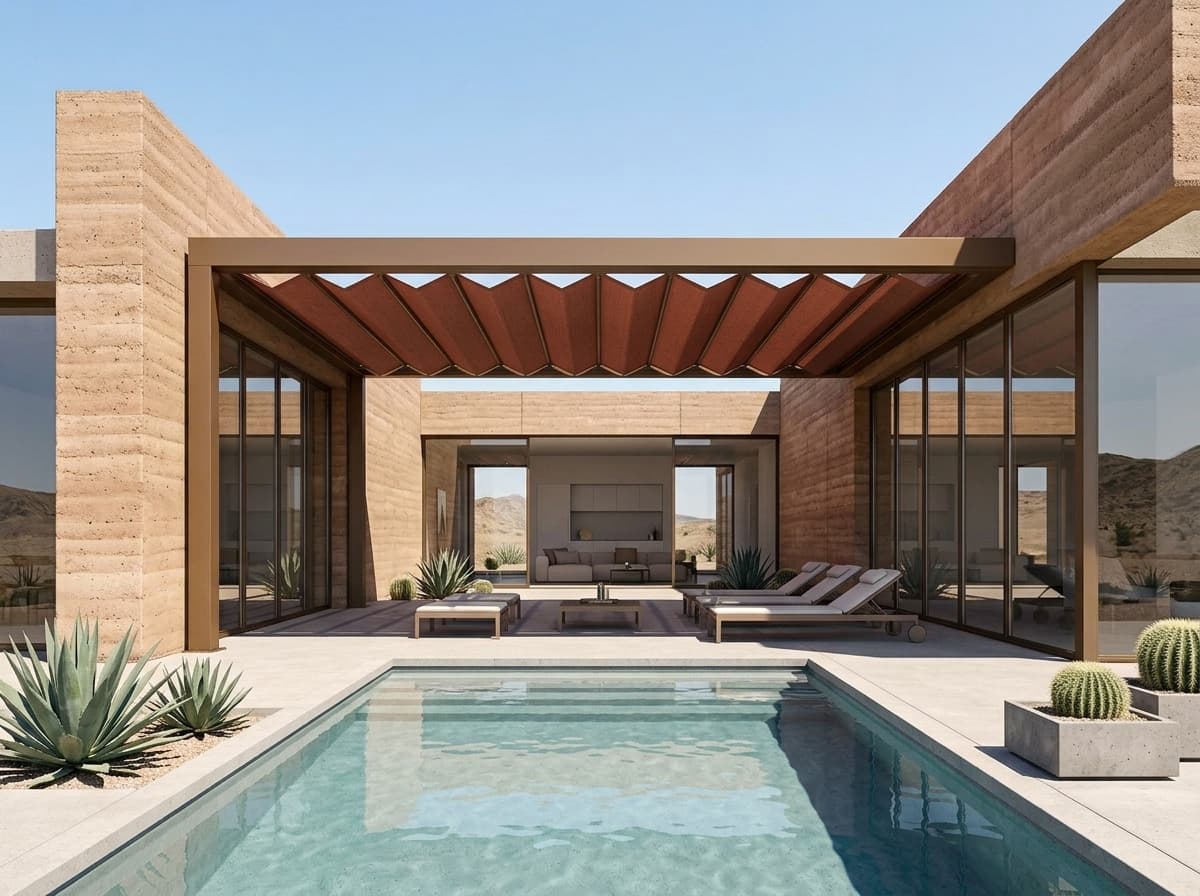 Kumaş tavanlı otomatik pergola uygulaması