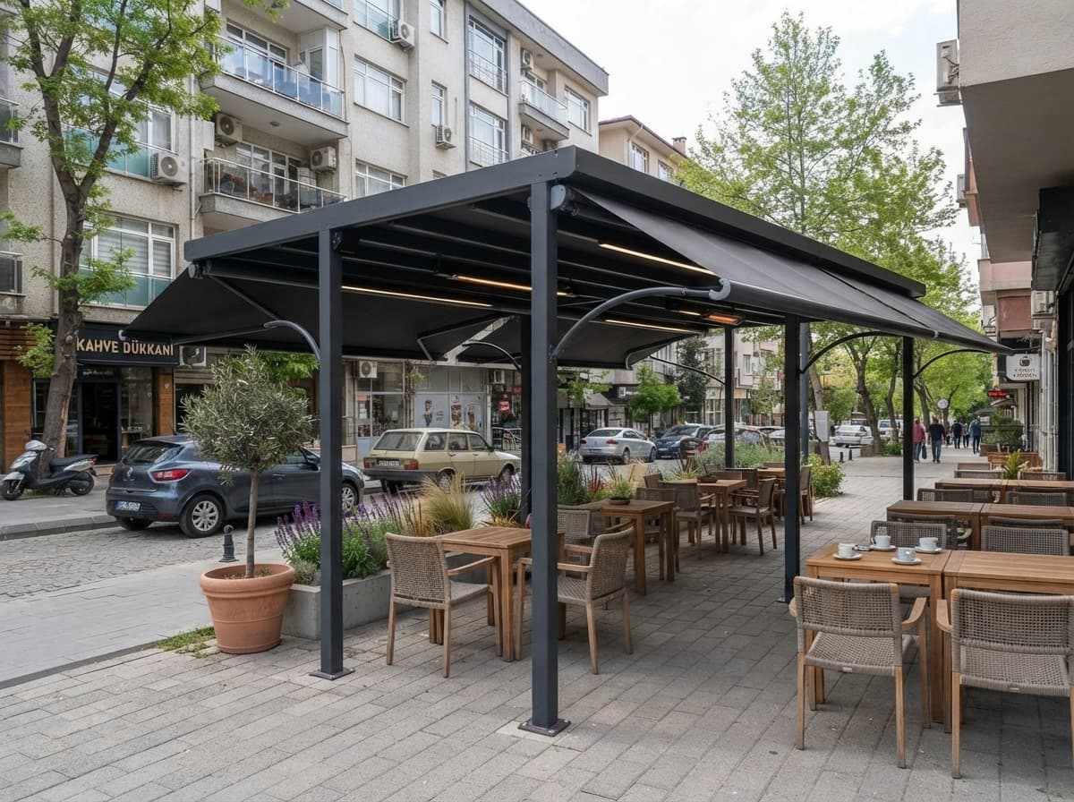 Pencere önünde dikey win tente