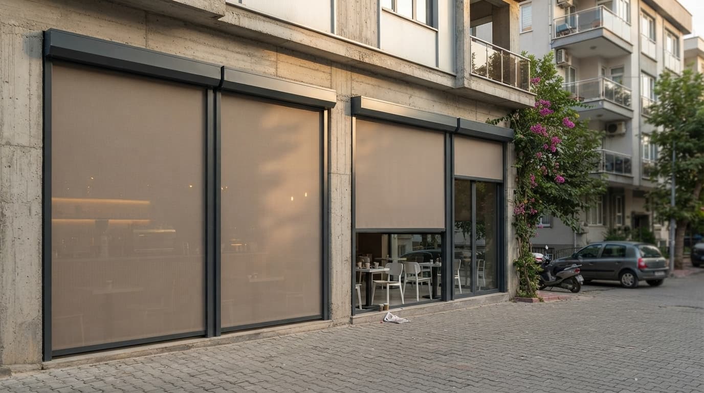 Pergola yanında zip perde kapaması